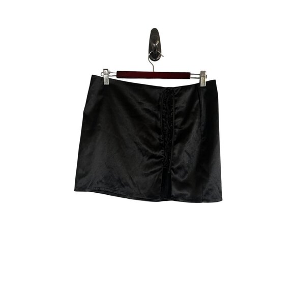 Becky Dresses & Skirts - Neutral Lace Up Mini Skirt M Black Vampire Grunge Skater Y2K Retro Chic Festival
